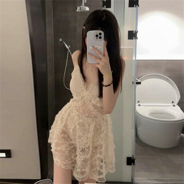 ワンピース水着 セクシー 背透けて レーススカート 温泉 水着 上品映え スリム