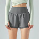 雑志で誌介されました フェイク2ピース ショートパンツ 運動 ヨガパンツ 速乾 走光防止 快適である