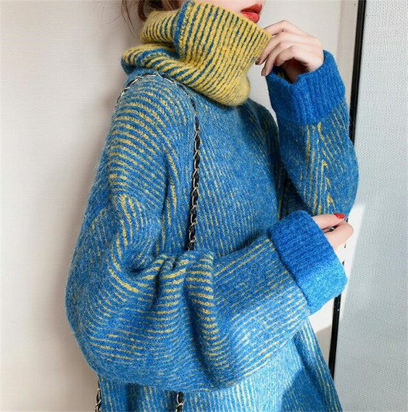 履くだけでこなれ感 タートルネック セーター トレンド カジュアル ニットトップス 秋と冬 ボトムシャツ