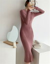 新作 ニットワンピース レディース スリム 中・長セクション タイトスカート