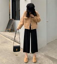 通勤する 秋冬 気質 九分丈 ハイウエスト ゆったりする ストレート 厚手 スリム カジュアルパンツ