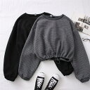 韓国ファッション カジュアル ラウンドネック 長袖 バーカー ショートパンツ 2点セット