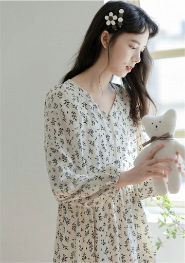 韓国ファッション 新品 気質 sweet系 スリム レトロ 受け取って腰 長袖 花柄ワンピ 韓国ファッション 新品 気質 sweet系 スリム レトロ 受け取って腰 長袖 花柄ワンピ