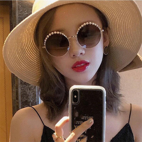 トレンド 新品 サングラス リムメガネ 大人気 真珠 トレンド 個性 レディース 眼鏡