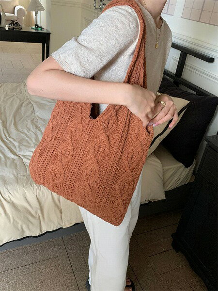 外出活動もおしゃれに レジ袋 ハンドバッグ ニットバッグ トートバッグ ショルダーバッグ レディース