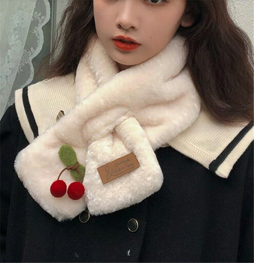 韓国ファッション 可愛い 交差する スカーフ 冬 日本人 学生 暖かい 防寒 チェリー よだれかけ 韓国ファッション 可愛い 交差する スカーフ 冬 日本人 学生 暖かい 防寒 チェリー よだれかけ
