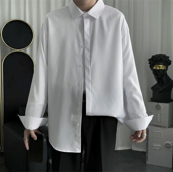 新品 春秋 ジャパニーズ 学生 シャツ メンズ 長袖 韓国語版 ゆったりする シャツ