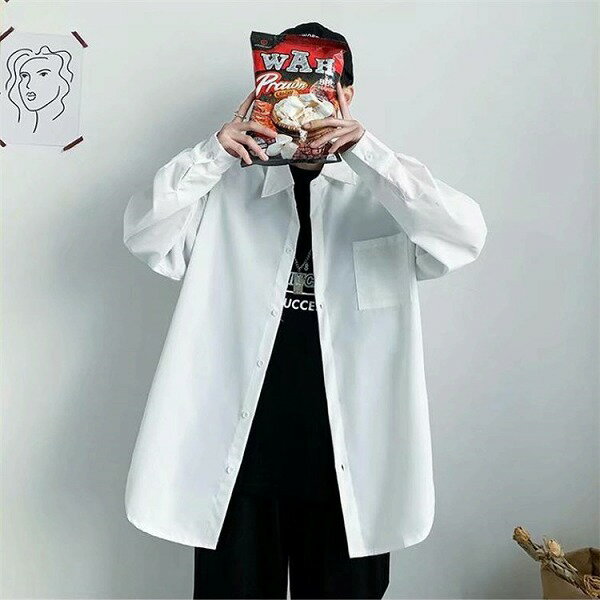 デザインセンス 韓国語版 シルキー ゆったりする ボトミングシャツ日本語 気質 シャツ 男性 長袖