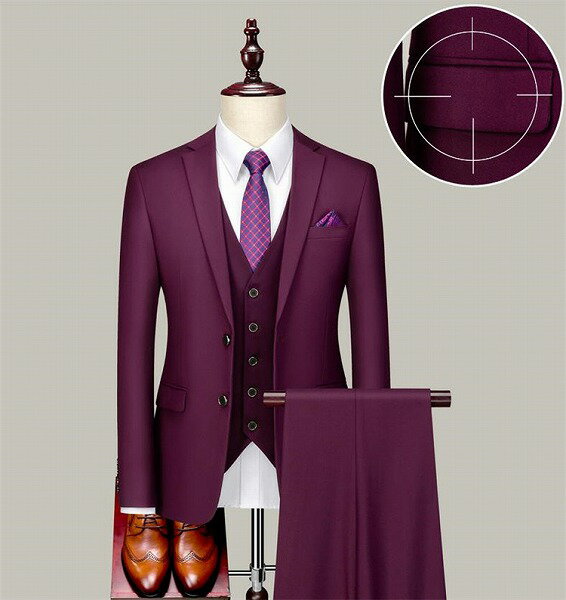 韓国ファッション 3点セット ベストマンスーツ スリム 結婚 ドレス メンズ スーツ フォーマル プロウェア