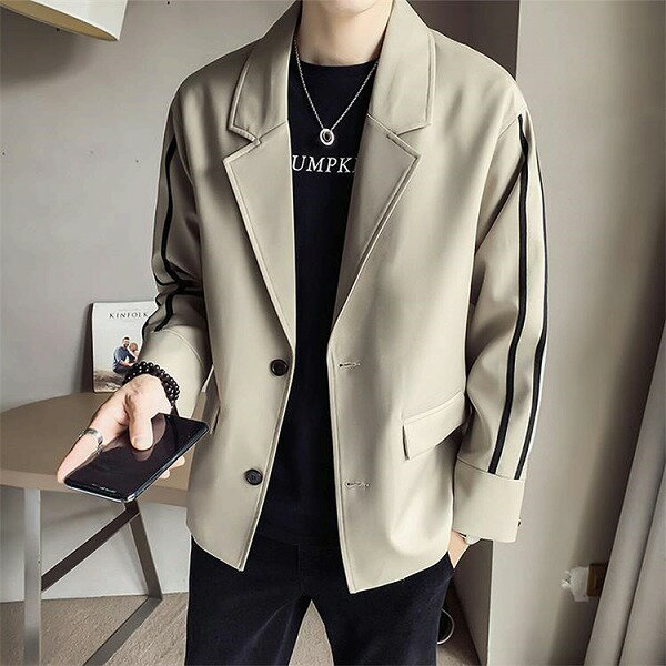 男の子ファッション 韓国語版 スリム コートスーツメンズ 春秋 トップス メンズウェア カジュアル