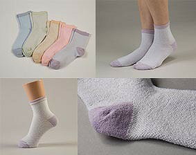 国産通気性が良い、タオルのような靴下5色組