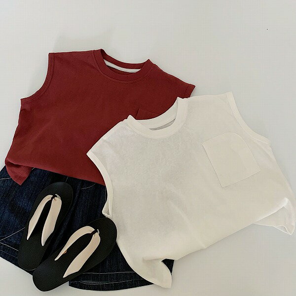 春夏子供服 シンプル ベスト 韓国風 キッズ服 トップス 男女兼用 インナーシャツ 2色展開[90~140cm]