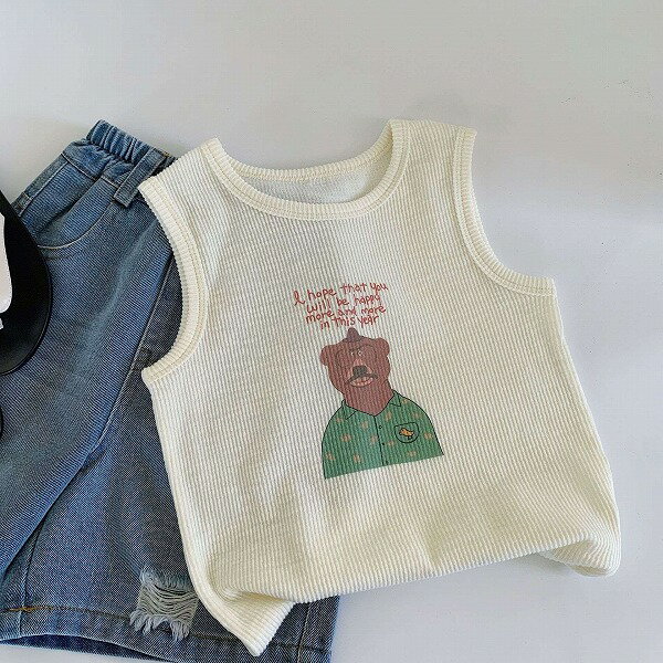 春夏子供服 シンプル ベスト 韓国風 キッズ服 トップス 男女兼用 インナーシャツ [90~140cm]