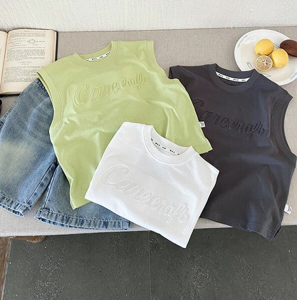 春夏子供服 シンプル ゆったり ベスト 韓国風 トップス インナーシャツ 男女兼用 3色展開[100~150]