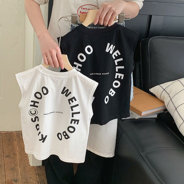 春夏子供服 シンプル ゆったり ベスト 韓国風 トップス インナーシャツ 男女兼用 2色展開[90~140]