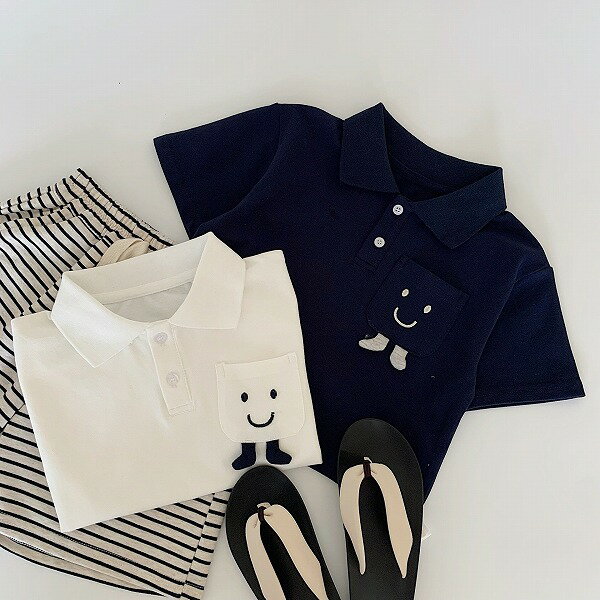 春夏子供服 シンプル ポロシャツ 韓国風 キッズ服 トップス 男女兼用 インナーシャツ 2色展開[90~140]