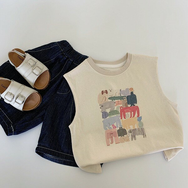 春夏子供服 シンプル ベスト 韓国風 キッズ服 トップス 男女兼用 インナーシャツ [90~140cm]