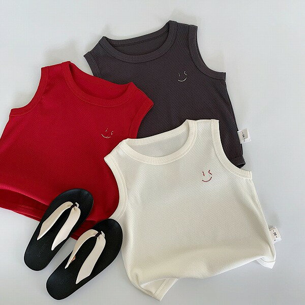春夏子供服 シンプル ベスト 韓国風 キッズ服 トップス 男女兼用 インナーシャツ 3色展開[90~140cm]