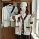 春夏レディース服 カジュアル系 英字プリント カーディガン ニットセーター 韓国風 トップス コート