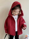 春秋子供服 シンプル 防風 フード付けロングコート 韓国風子供服 トップス 防寒 温かい トレンチコート