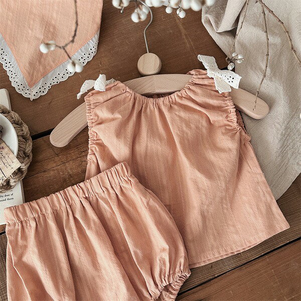 春秋子供服 ins人気 蝶結び柄 トップス&ブルマー&スカーフ 3点セット 韓国風子供服 ベビー服 66~90cm