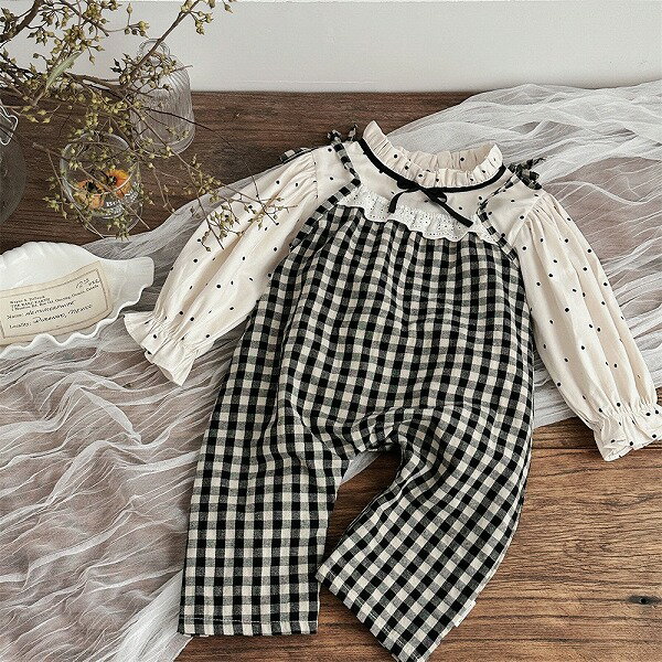 春秋子供服 可愛い サロペット&インナーシャツ セットアップ 韓国風子供服 トップス ベビー服 ボトムス