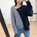 秋冬レディース服 カジュアル系 バイカラー カーディガン ニットセーター 防寒 温かい トップス