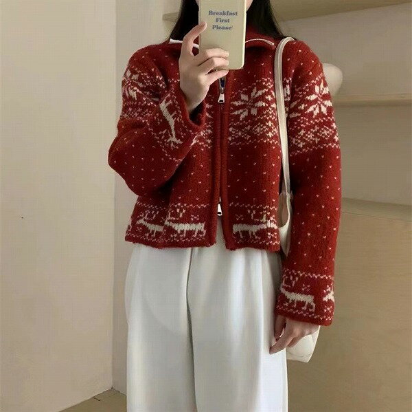 秋冬レディース服 カジュアル系 ゆったり カーディガン ニットセーター 防寒 温かい トップス コート