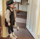 ★秋冬子供服★シンプル 裏起毛 厚手 無地 ポケット付き サロペット 韓国風子供服 防寒 温かい