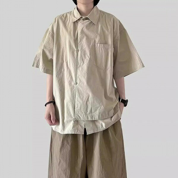 春夏メンズ服 シンプル おしゃれ シャツ カーディガン ゆったり トップス ワイシャツ 2色展開[M~3XL]