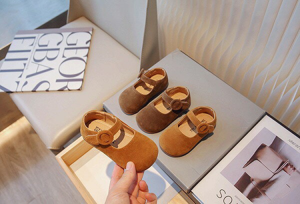 春秋子供服 ins人気 レトロ シンプル シューズ 韓国風子供靴 スリッパ 2色展開 内長13.5cm～21.2cm