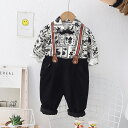 新作 春服 子供服 男の子 セットアップ 2点セット シャツ オーバーオール 韓国風 80-120cm