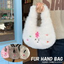 新作 レディース ショルダーバッグ ハンドバッグ かばん フェイクファー ふわふわ うさぎ 可愛い