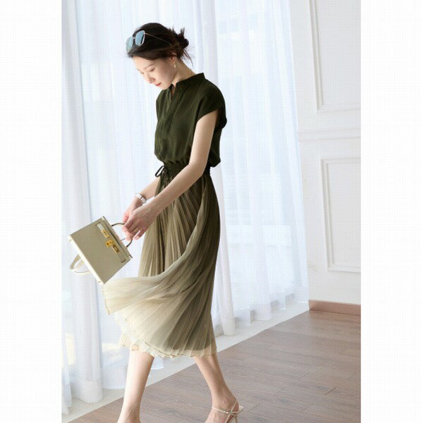 ティアードワンピース 大人可愛い ロング丈 フレアワンピース レディース 体型カバー ゆるシルエット シフォン風 軽やか 春 夏 秋 上品 ナチュラル おしゃれ カジュアル 休日コーデ お出かけ 涼しい