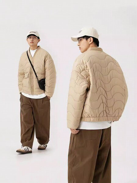 メンズ 中綿 ジャケット 男女兼用 ストリート系 防寒アウター 秋冬 新作★全2色