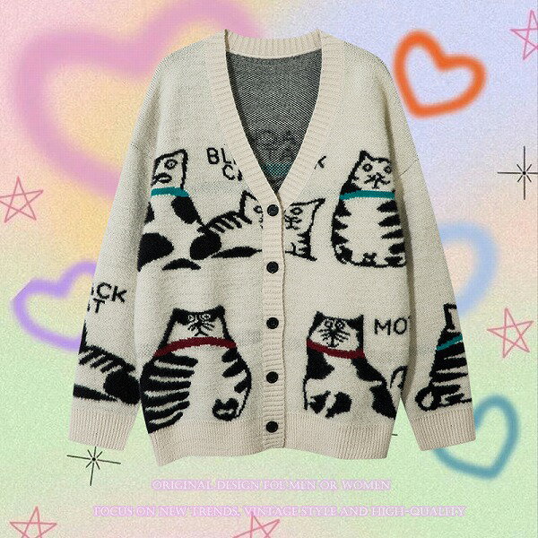 メンズファッション ニットカーディガン 男女兼用 ストリート系 アウター 秋冬 新作★全2色