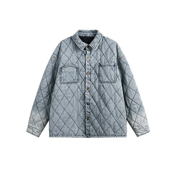 メンズファッション 中綿 デニム ジャケット 男女兼用 ストリート系 防寒 アウター 秋冬 新作★