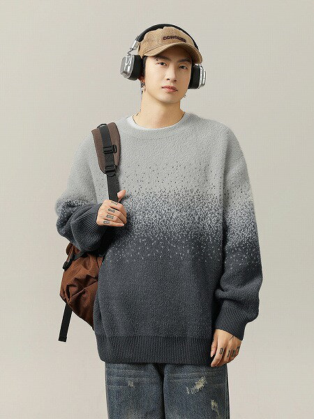 メンズ グラデーション ニット・セーター 男女兼用 ストリート系 トップス 秋冬 新作★全4色