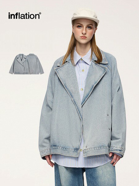 メンズファッション デニム ジャケット 男女兼用 ストリート系 アウター 秋冬 新作★