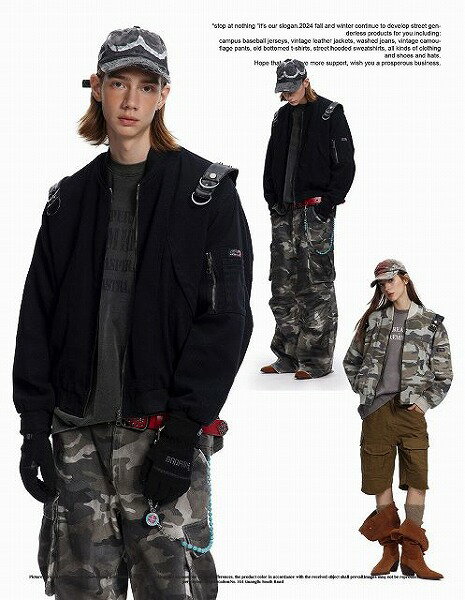 メンズ 迷彩柄 デニムジャケット 男女兼用 ストリート系 アウター 秋冬 新作★全2色