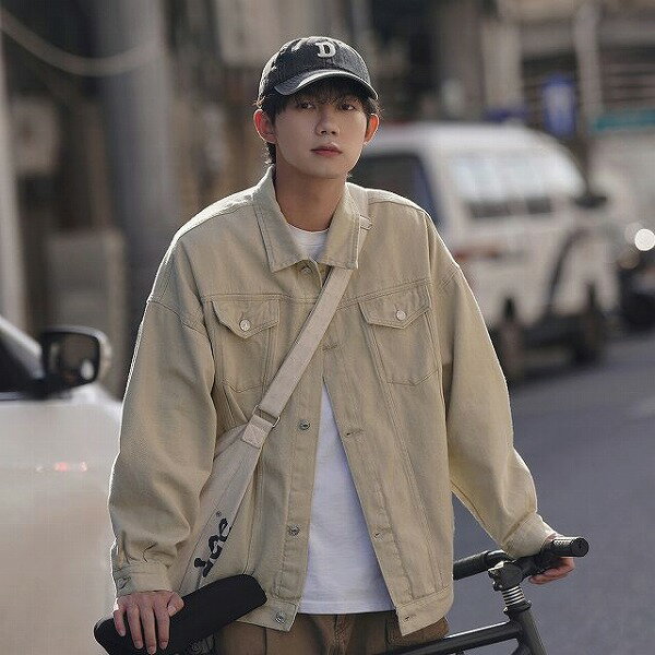 メンズ レトロ風 デニムジャケット 男女兼用 ストリート系 デニムアウター 新作 春秋★全4色