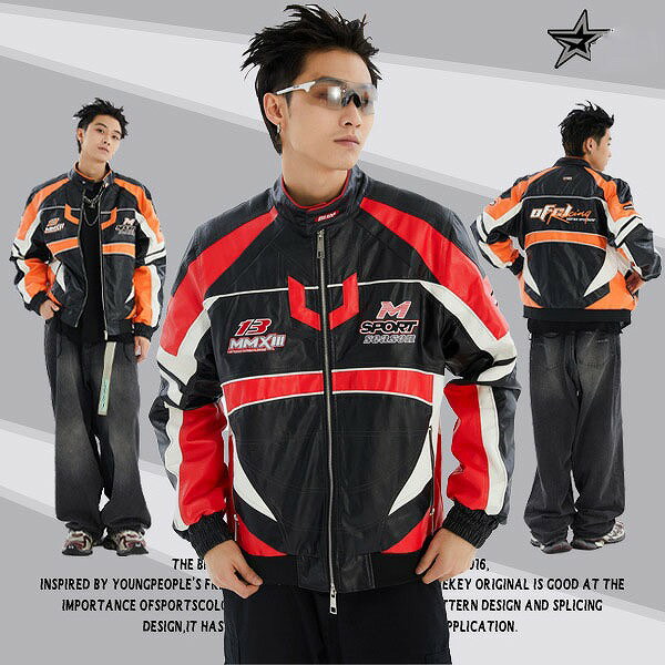 メンズファッション PU 中綿 ジャケット 男女兼用 ストリート系 防寒アウター 秋冬 新作★全2色