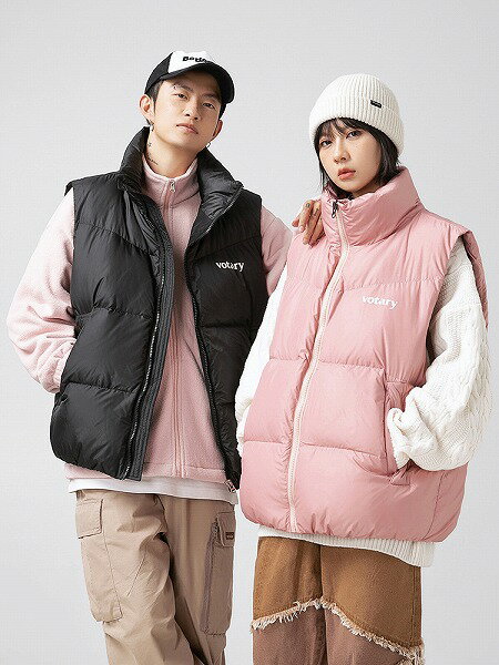 メンズファッション ダウンベスト 男女兼用 ストリート系 ノースリーブ 防寒アウター 新作★全3色