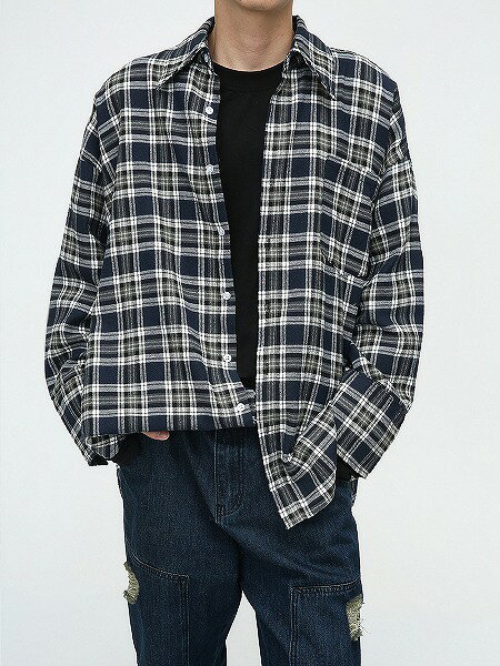 メンズファッション チェック柄 長袖 シャツ 男女兼用 ストリート系 アウター 秋冬 新作★全2色