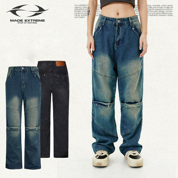メンズファッション ビンテージ風 デニムパンツ 男女兼用 ストリート系 ボトムス 秋冬 新作★全2色