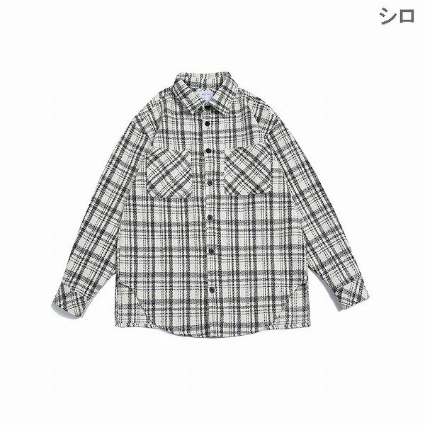 メンズファッション チェック柄 長袖 シャツ 男女兼用 ストリート系 アウター 春秋 新作★全2色