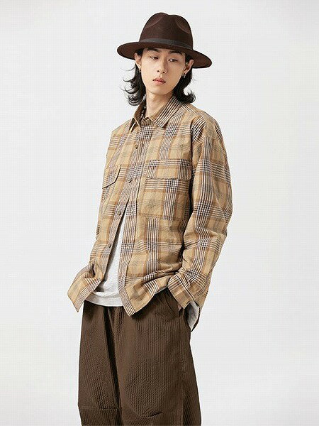 メンズ チェック柄 長袖 シャツ 男女兼用 ストリート系 アウター 秋冬 新作★全2色