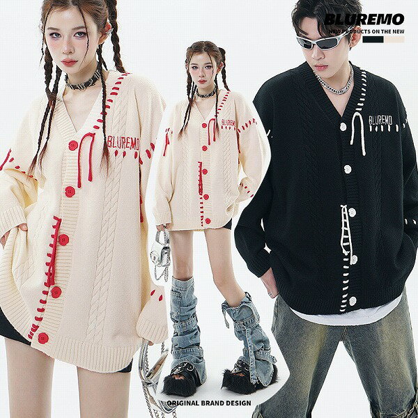 メンズファッション ニットカーディガン 男女兼用 ストリート系 アウター 秋冬 新作★全2色