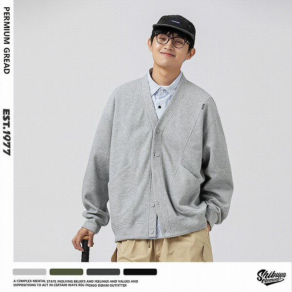 メンズファッション 無地 カーディガン 男女兼用 ストリート系 アウター 秋冬 新作★全4色