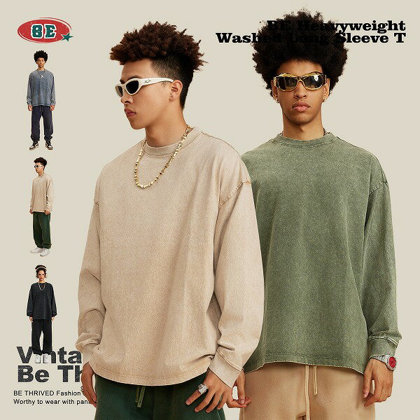 メンズファッション ビンテージ風 長袖Tシャツ 男女兼用 ストリート系 トップス 秋冬 新作★全7色
